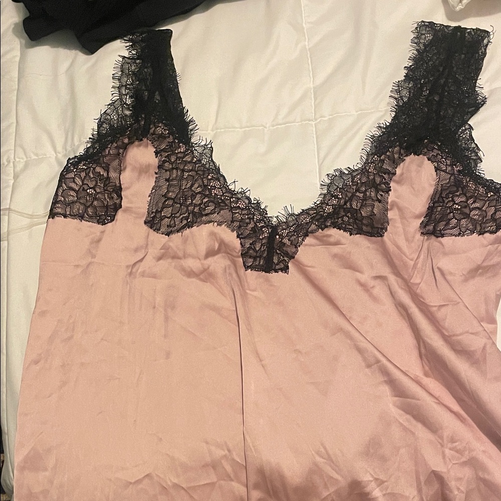 DO+BE Pink Chemise with Black Lace